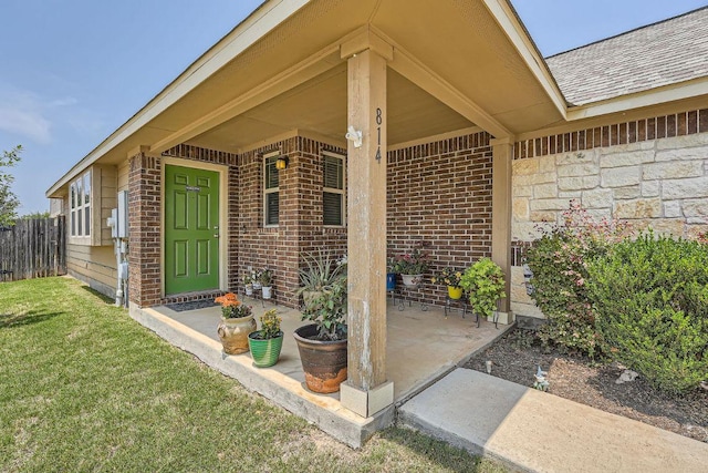 814 Hatton Hill Ct, Austin, TX 78725 - doorway to property with brick siding