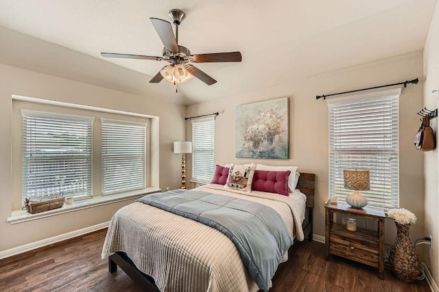 814 Hatton Hill Ct, Austin, TX 78725 - bedroom featuring baseboards, wood finished floors, and ceiling fan