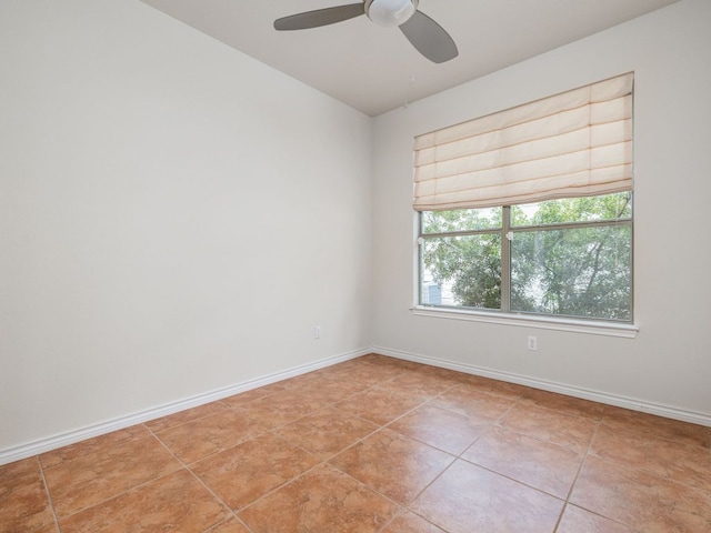 4914 Big Bend Trl, Georgetown, TX 78633 - spare room with ceiling fan, tile patterned flooring, and baseboards