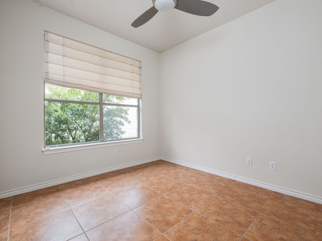 4914 Big Bend Trl, Georgetown, TX 78633 - unfurnished room featuring ceiling fan, light tile patterned flooring, and baseboards