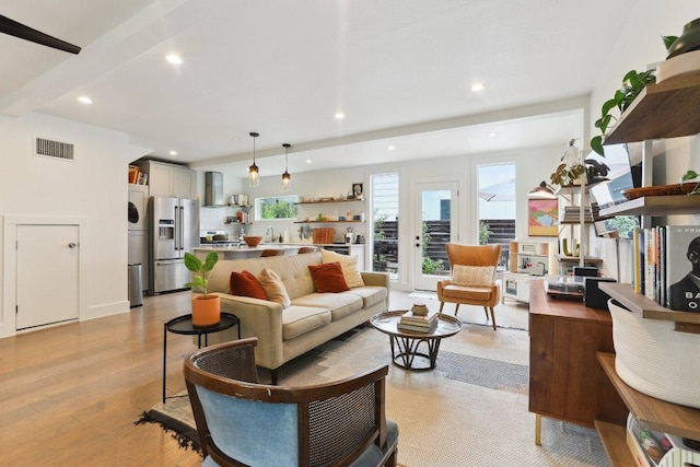 6505 Grover Ave Unit 1, Austin, TX 78757 - living room featuring recessed lighting and light wood-type flooring