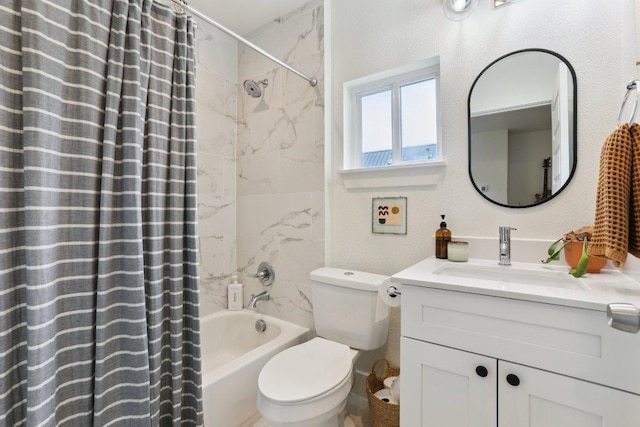 6505 Grover Ave Unit 1, Austin, TX 78757 - full bath featuring vanity, shower / bath combo, and toilet