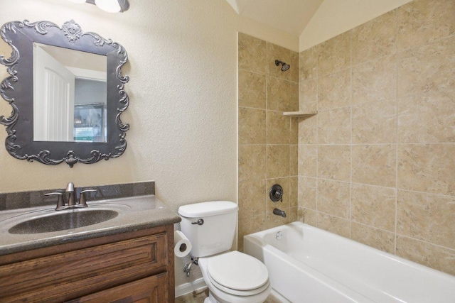 2513 Rusty Spur, Leander, TX 78641 - full bath with vanity, toilet, bathtub / shower combination, and a textured wall