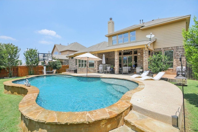 2513 Rusty Spur, Leander, TX 78641 - view of swimming pool with a fenced backyard and a patio