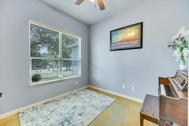 141 N Buckhorn Dr, Bastrop, TX 78602 - home office featuring ceiling fan and baseboards