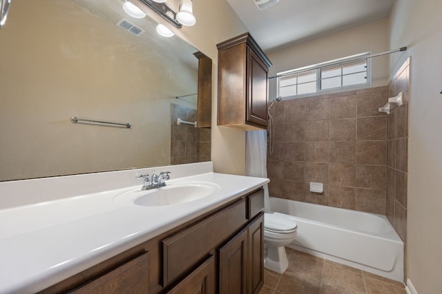 11000 Anderson Mill Rd Unit 96, Austin, TX 78750 - bathroom with toilet, vanity, and bathtub / shower combination