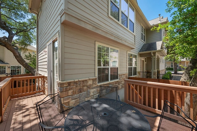 11000 Anderson Mill Rd Unit 96, Austin, TX 78750 - wooden terrace featuring outdoor dining space