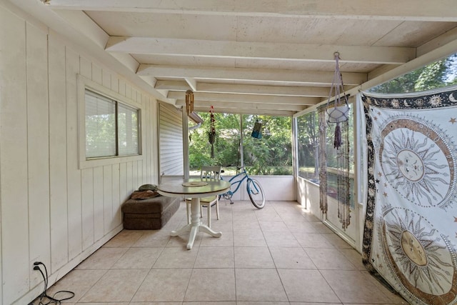 6805 Tulane Dr, Austin, TX 78723 - sunroom featuring beam ceiling