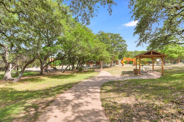 8600 Crest Ridge Cir, Austin, TX 78750 - view of property's community featuring a gazebo and a lawn