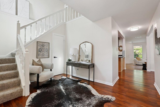 6029 Mount Bonnell Cv, Austin, TX 78731 - entryway with stairway and wood finished floors