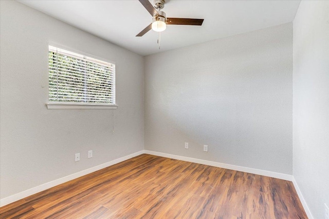 1403 Terrapin Ct, Austin, TX 78746 - empty room featuring ceiling fan, baseboards, and wood finished floors