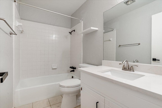 1403 Terrapin Ct, Austin, TX 78746 - full bath with toilet,  shower combination, tile patterned flooring, and vanity