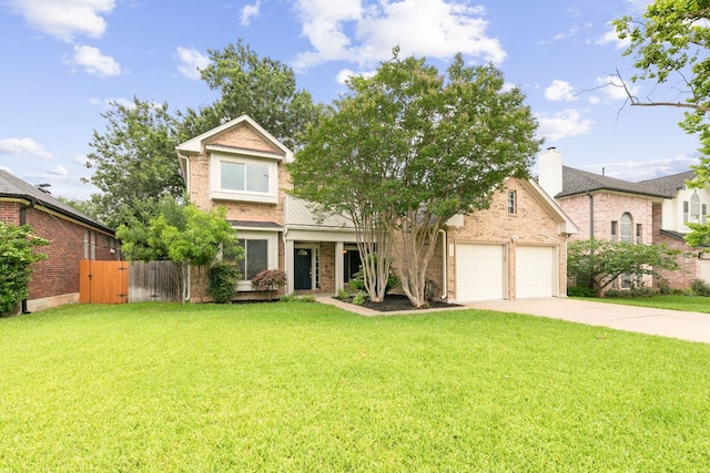 2308 Falcon Dr, Round Rock, TX 78681 - view of front of property with brick siding, concrete driveway, and a chimney