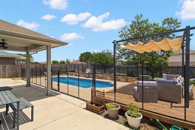 320 Ranier Ln, Round Rock, TX 78665 - view of pool featuring a wooden deck, a fenced backyard, and an outdoor hangout area