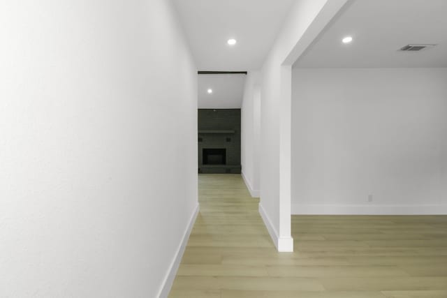 1509 Parkview Ln, San Marcos, TX 78666 - corridor featuring light wood-type flooring, recessed lighting, and baseboards