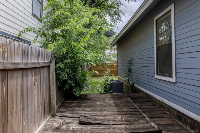 2625 Gwendolyn Ln, Austin, TX 78748 - wooden terrace featuring central AC unit