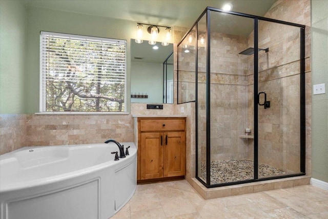 2713 Vaquera Ct, Round Rock, TX 78681 - full bath with a bath, vanity, and a shower stall