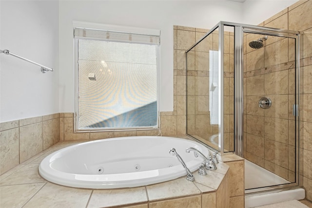 308 Hills Of Texas Trl, Georgetown, TX 78633 - full bathroom with a stall shower and a tub with jets