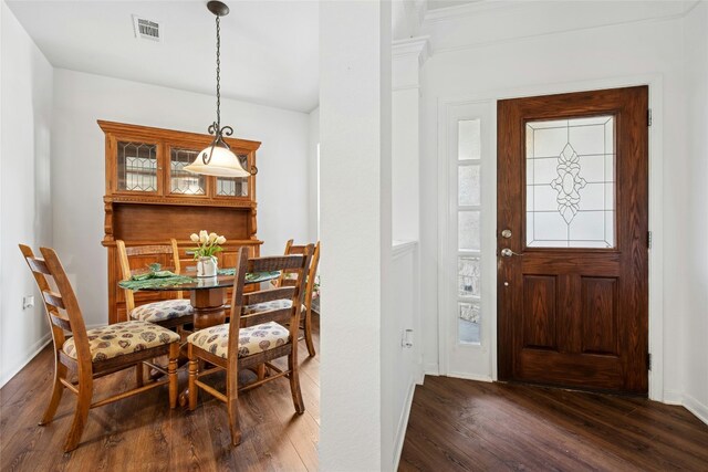 308 Hills Of Texas Trl, Georgetown, TX 78633 - dining room with dark wood-type flooring and baseboards