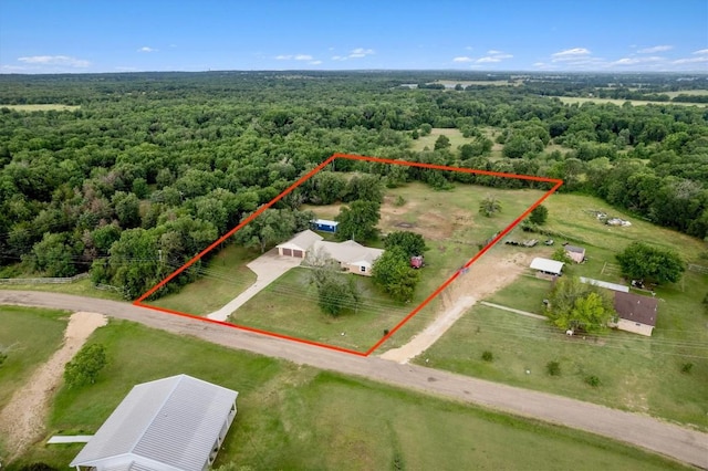 283 Rockdale W Rd, Rockdale, TX 76567 - aerial view of property's location with a forest and property parcel outlined