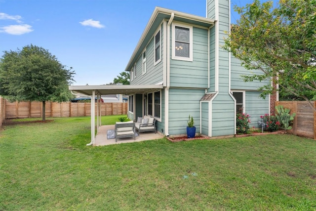 14708 Single Trce, Austin, TX 78728 - back of property with a patio area and a chimney