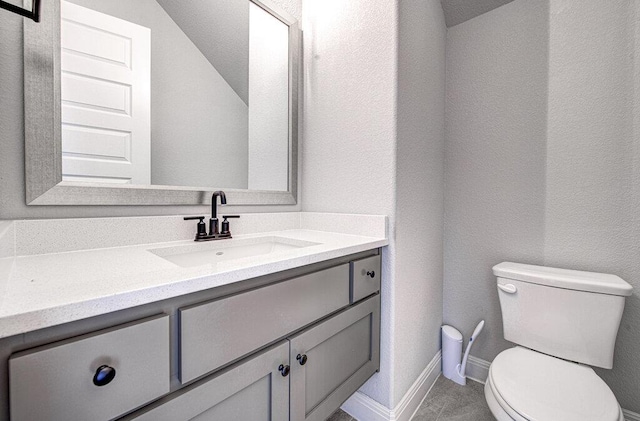 1916 Port Bari Ct, Leander, TX 78641 - bathroom featuring toilet, vanity, and baseboards