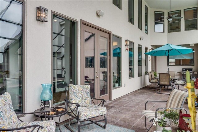 14722 Beal Dr, Corpus Christi, TX 78410 - view of patio featuring a ceiling fan and french doors