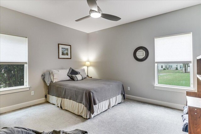 14722 Beal Dr, Corpus Christi, TX 78410 - bedroom featuring baseboards, carpet floors, and ceiling fan