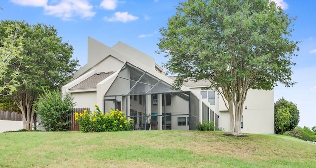 14722 Beal Dr, Corpus Christi, TX 78410 - view of front facade featuring stucco siding and a lanai
