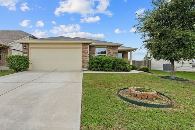 1105 Hawkeye Point Rd, Georgetown, TX 78626 - view of front facade with brick siding, concrete driveway, and a garage