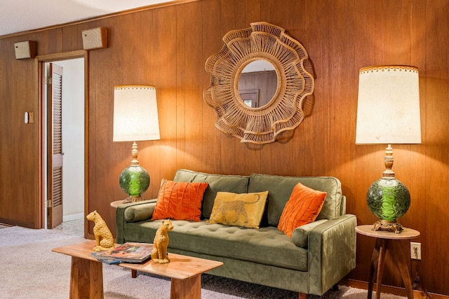 3503 Carla Dr, Austin, TX 78754 - living room with carpet and wooden walls
