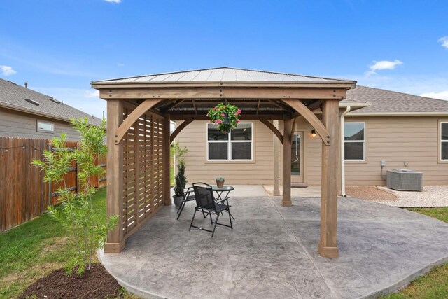 408 Rainmaker Ln, Bastrop, TX 78602 - view of patio with a gazebo and central air condition unit