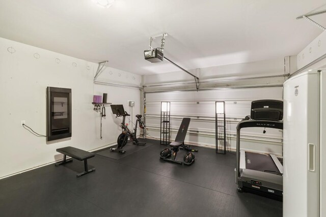 408 Rainmaker Ln, Bastrop, TX 78602 - exercise room with a garage
