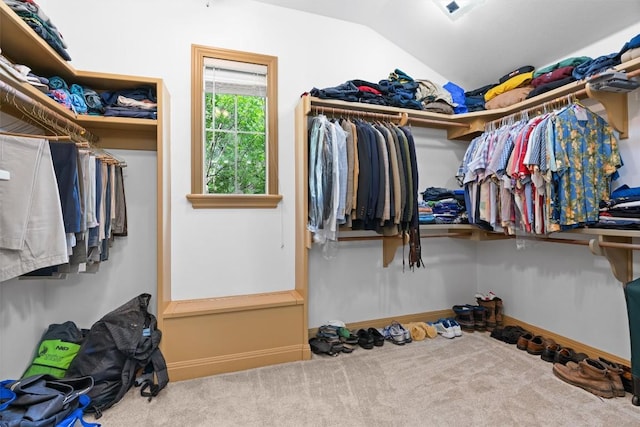 8212 Denali Pkwy, Austin, TX 78726 - walk in closet featuring lofted ceiling and carpet floors