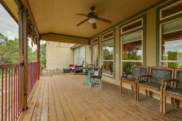 1608 Susan Dr, Austin, TX 78734 - wooden porch with ceiling fan
