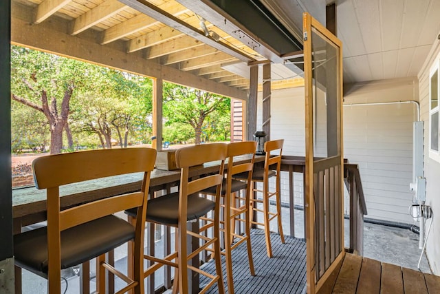 551 Demarett Dr Unit 4, Point Venture, TX 78645 - wooden terrace with an outdoor bar