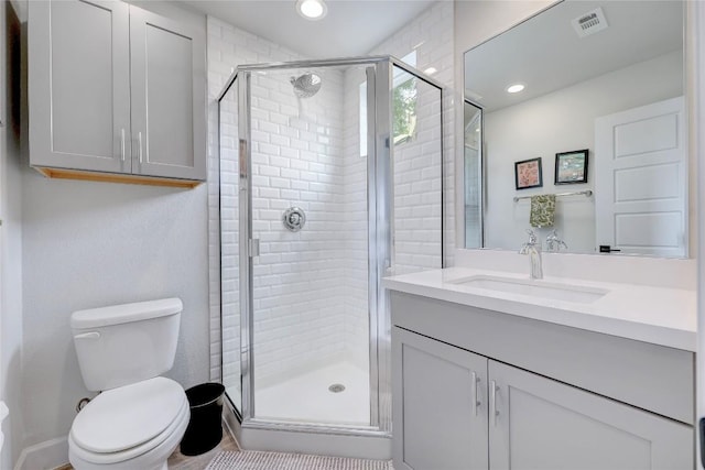 8414 Bowling Green Dr Unit 3, Austin, TX 78757 - full bathroom with a shower stall, vanity, and recessed lighting