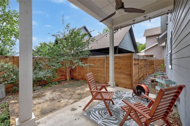 8414 Bowling Green Dr Unit 3, Austin, TX 78757 - fenced backyard featuring ceiling fan and a patio
