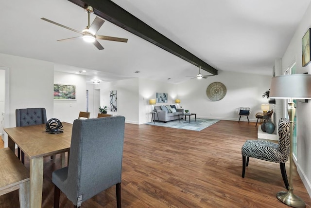 10802 Thicket Trl, Austin, TX 78750 - dining space featuring ceiling fan, wood finished floors, and baseboards