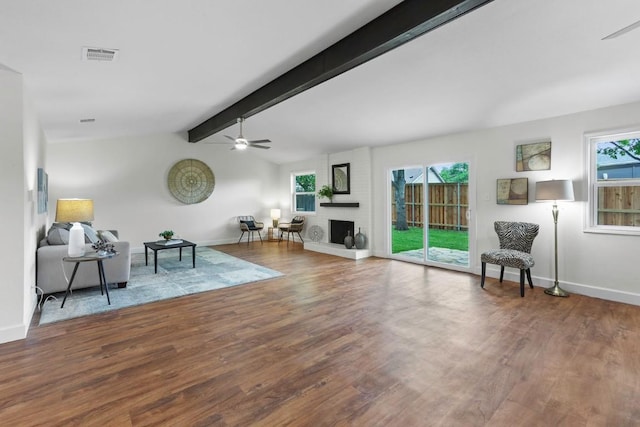 10802 Thicket Trl, Austin, TX 78750 - living area featuring a ceiling fan, wood finished floors, and baseboards