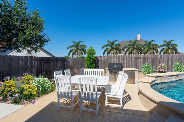 121 Split Oak Dr, Cedar Park, TX 78613 - fenced backyard featuring a patio area and outdoor dining area