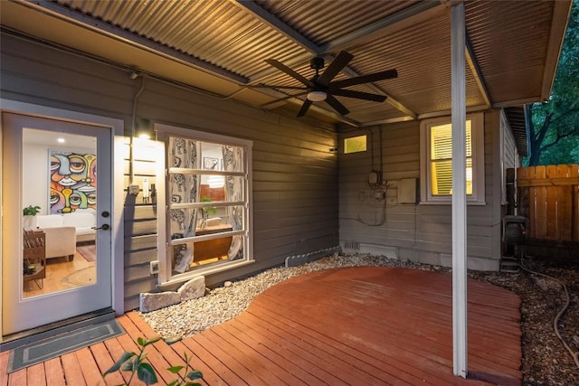109 W 55th 1/2 St, Austin, TX 78751 - wooden terrace featuring ceiling fan