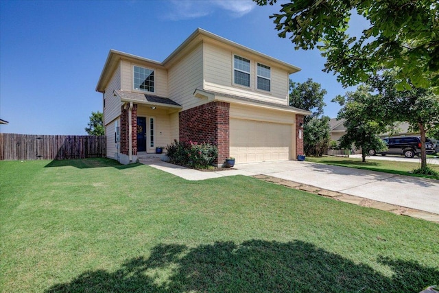 1519 Shenandoah Cv, Lockhart, TX 78644 - traditional-style home with an attached garage, brick siding, and driveway