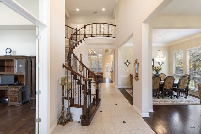 15 Sarazen Loop N, Georgetown, TX 78628 - entrance foyer with stairway and a towering ceiling