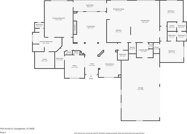 104 E Rustle Cv, Georgetown, TX 78628 - home floor plan