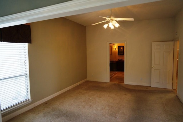 1520 Ben Crenshaw Way Unit 120, Austin, TX 78746 - spare room featuring carpet floors, ceiling fan, plenty of natural light, and baseboards
