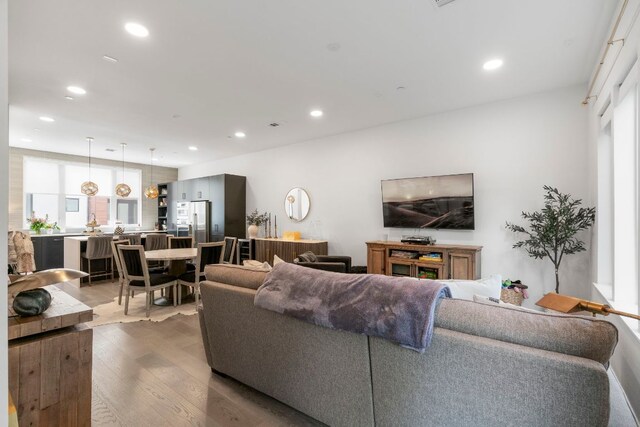 3100 Menchaca Rd Unit 33, Austin, TX 78704 - living room featuring recessed lighting and wood finished floors