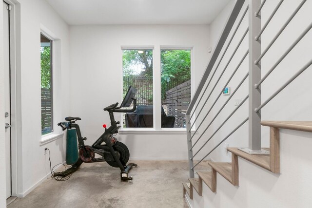 3100 Menchaca Rd Unit 33, Austin, TX 78704 - workout room with plenty of natural light and baseboards