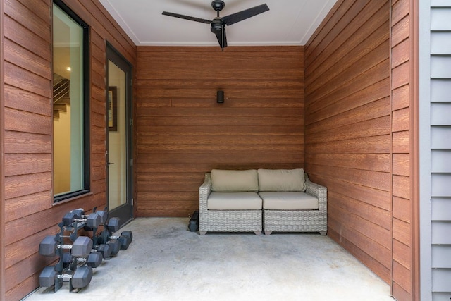 3100 Menchaca Rd Unit 33, Austin, TX 78704 - view of patio / terrace featuring a ceiling fan