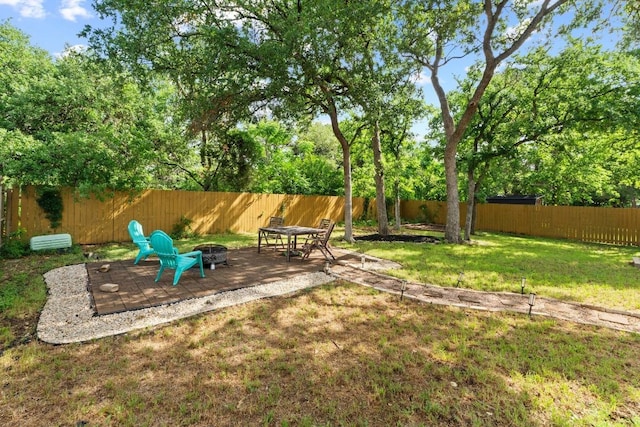 811 Timber Trl, Cedar Park, TX 78613 - view of yard with an outdoor fire pit and a patio